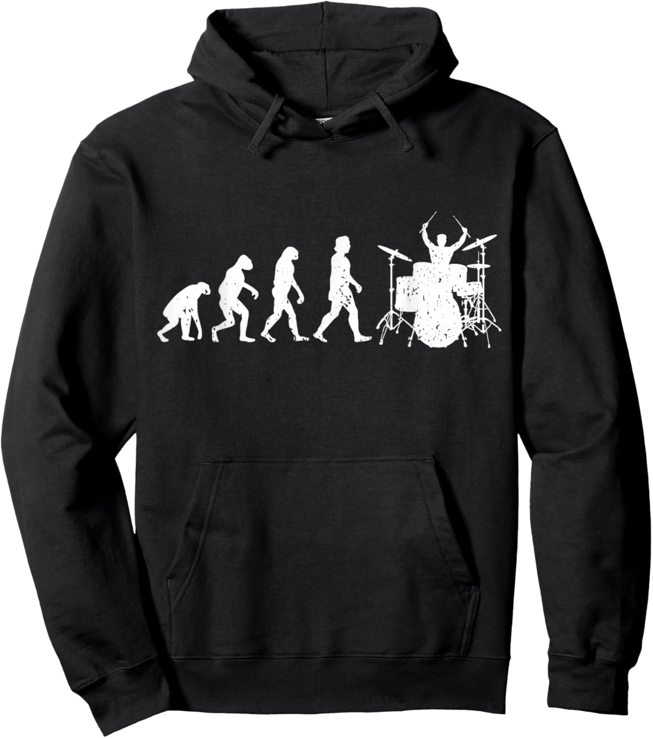 Drumming Evolution Funny Drummer Hoodie - Hoodie | Black
