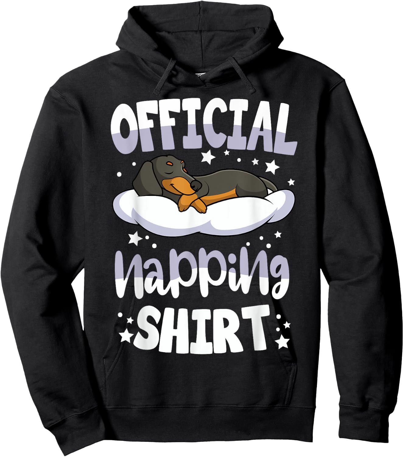 Official Napping Weiner Dog Pyjama Gift Dachshund Dog Lover Sleeping , -Adults, Black, Small, Short Sleeve Hoodie - Hoodie | Black