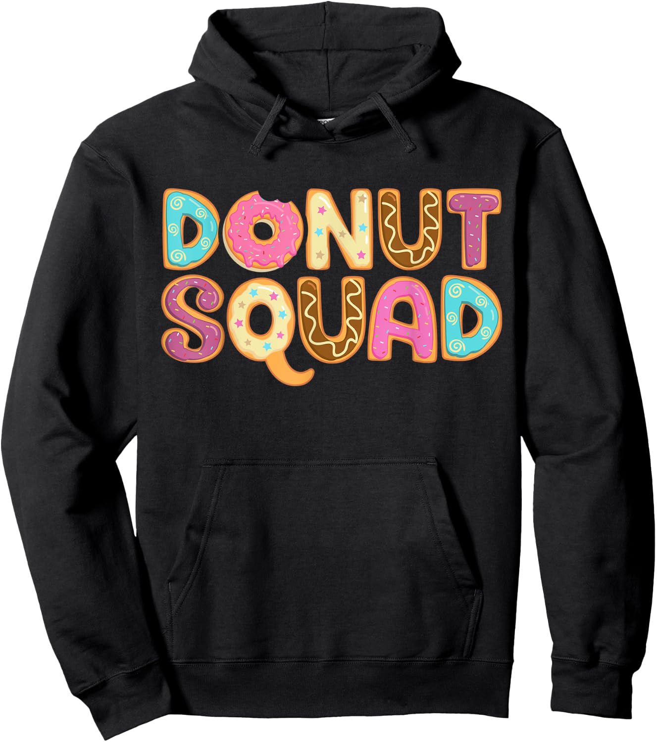 Donut Squad Funny Girls Women Doughnut Lover Food Dessert Hoodie - Hoodie | Black