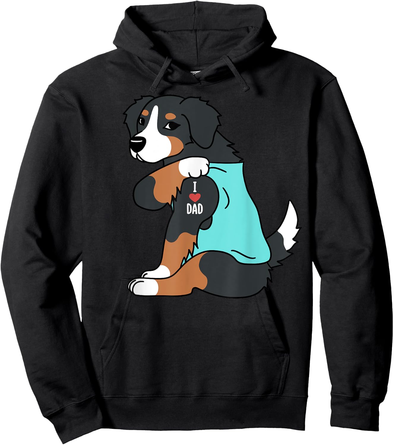 Bernese Mountain Dog I Love Dad Funny Dog Women Hoodie - Hoodie | Black
