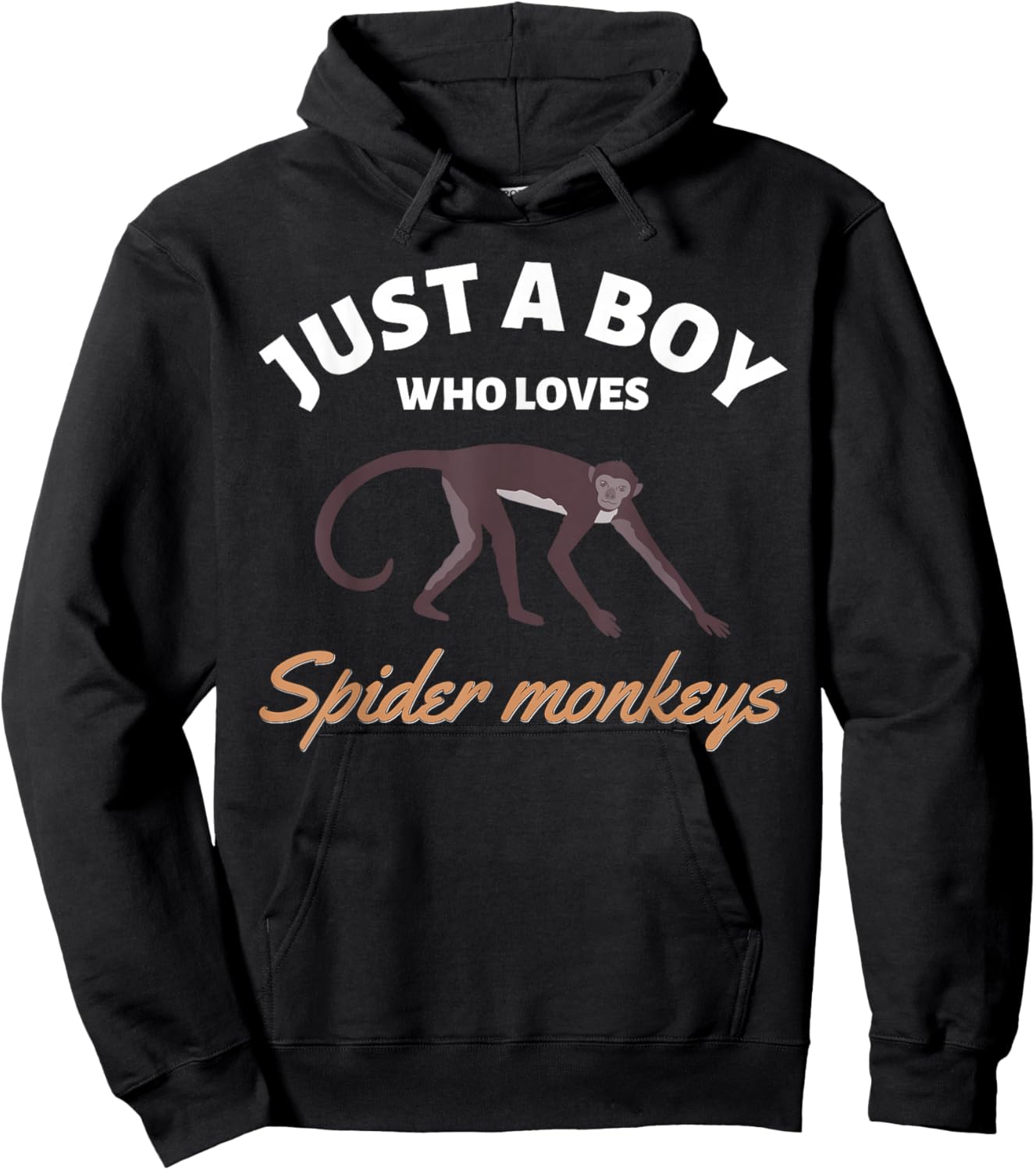 Just A Boy Who Loves Spider Monkeys Endangered Monkey Hoodie - Hoodie | Black