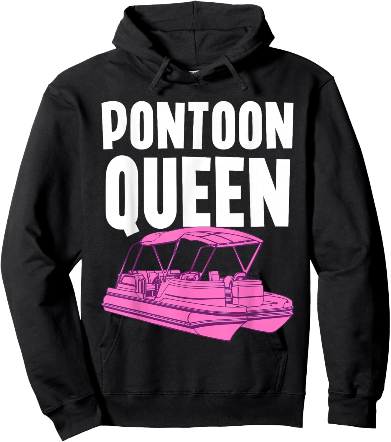 Best Pontoon Queen Art Girls Pontoon Boat Captain Hoodie - Hoodie | Black