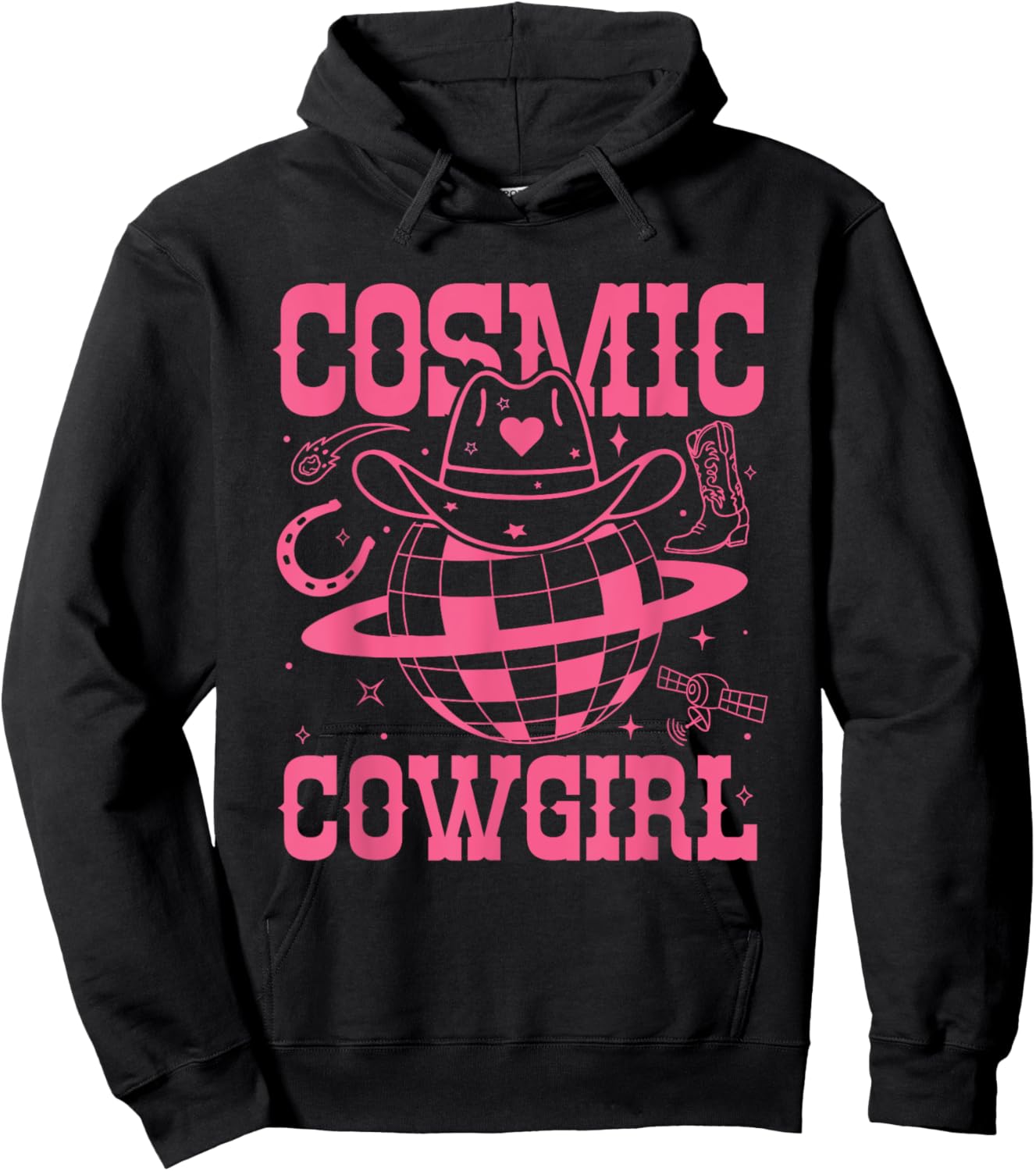 Cosmic Space Cowgirls Shirt Bachelorette Party Rodeo Girls Hoodie - Hoodie | Black