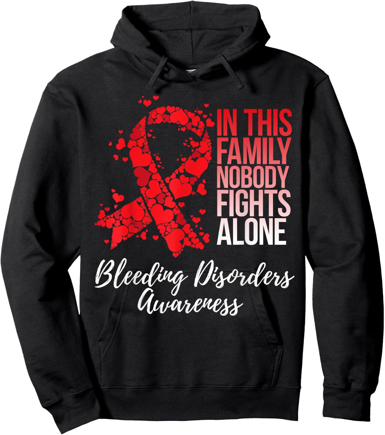 Family Support Bleeding Disorders Awareness Hoodie - Hoodie | Black