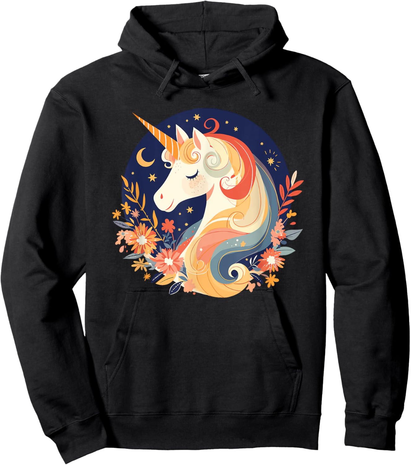 Majestic Sunset Unicorn Art Mystical Creature Fantasy Hoodie - Hoodie | Black