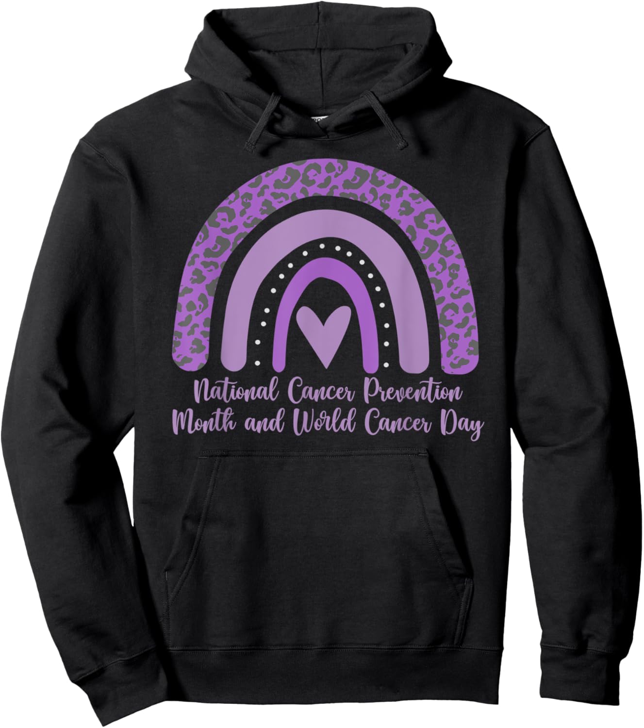 lavender rainbow Cancer Prevention Month World Cancer Day Hoodie - Hoodie | Black