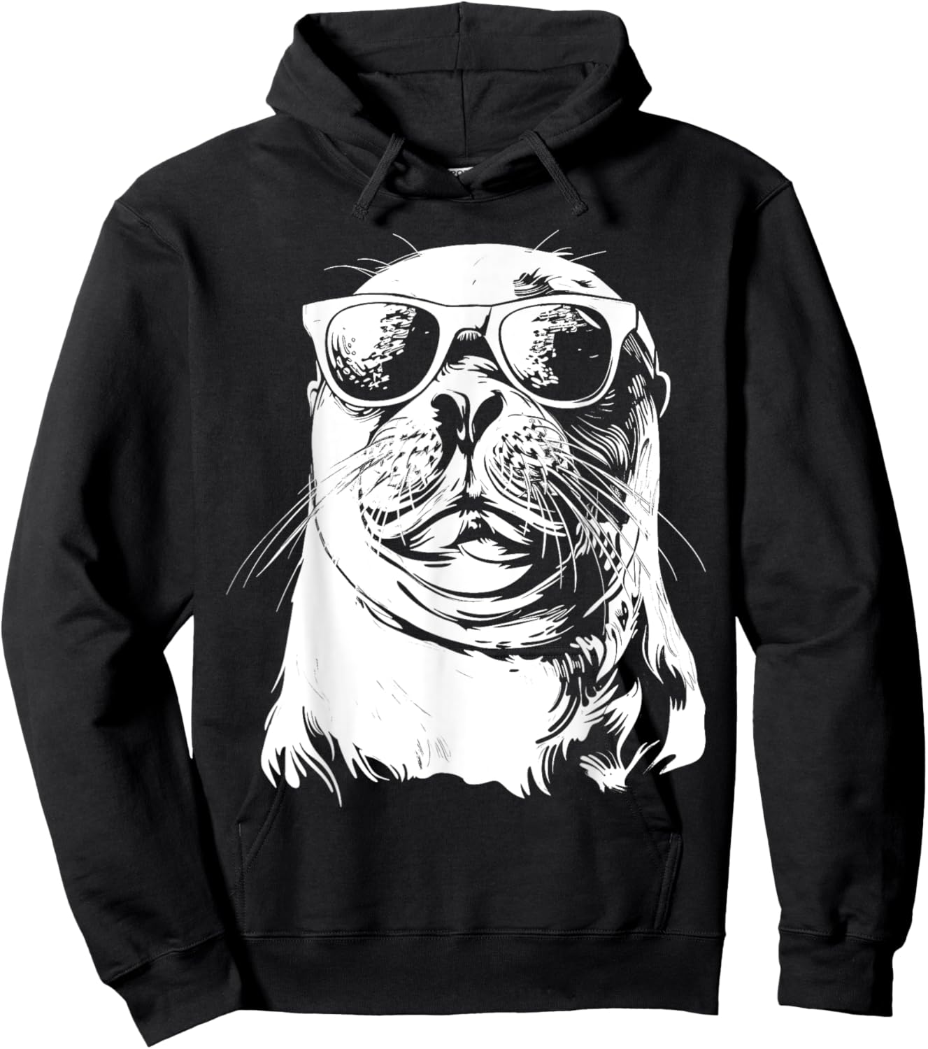 Seal Sunglasses Sea Lion Zookeeper Animal Funny Hoodie - Hoodie | Black