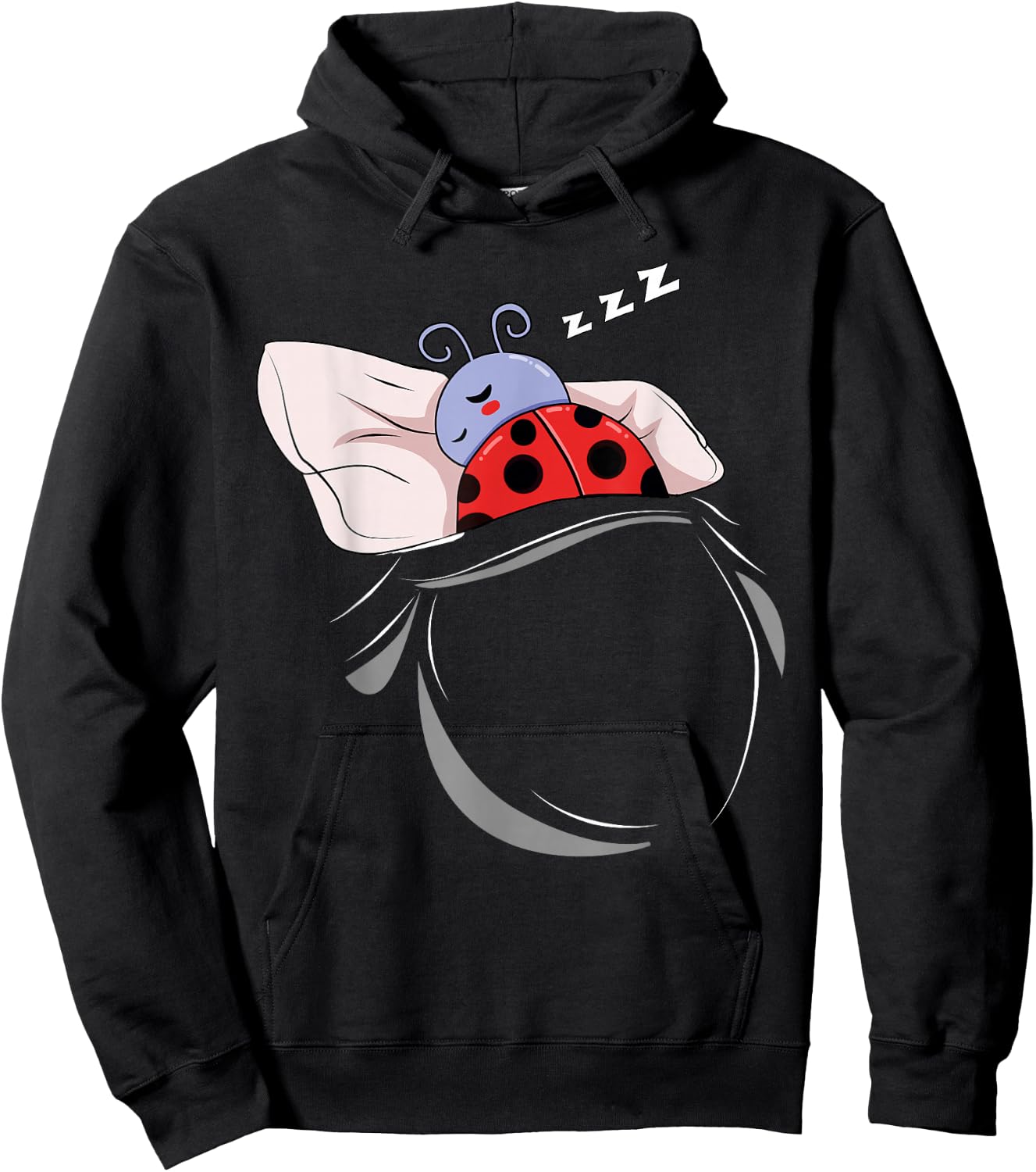 Funny Ladybug Merch , Men & Kids Ladybug Sleeping Beetle Pajamas Nap PJs Outfit Gift Ladybug Hoodie - Hoodie | Black