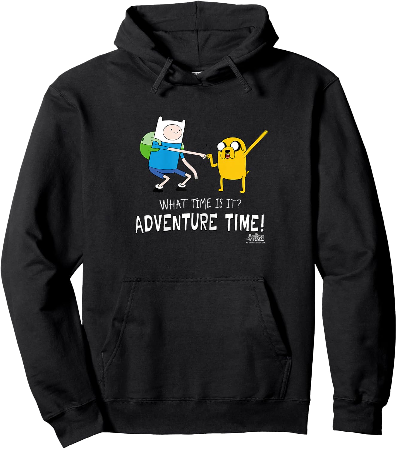 Adventure Time Finn and Jake Fist Bump Hoodie - Hoodie | Black