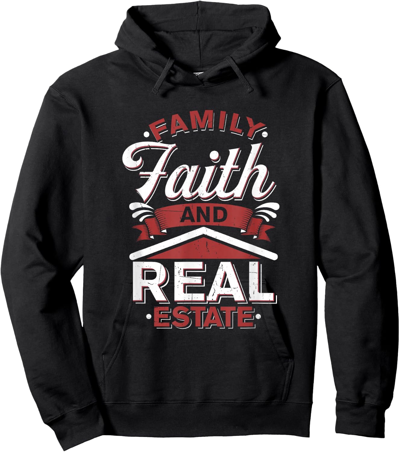 Funny House Broker - Family Faith Real Estate Agent Hoodie - Hoodie | Black