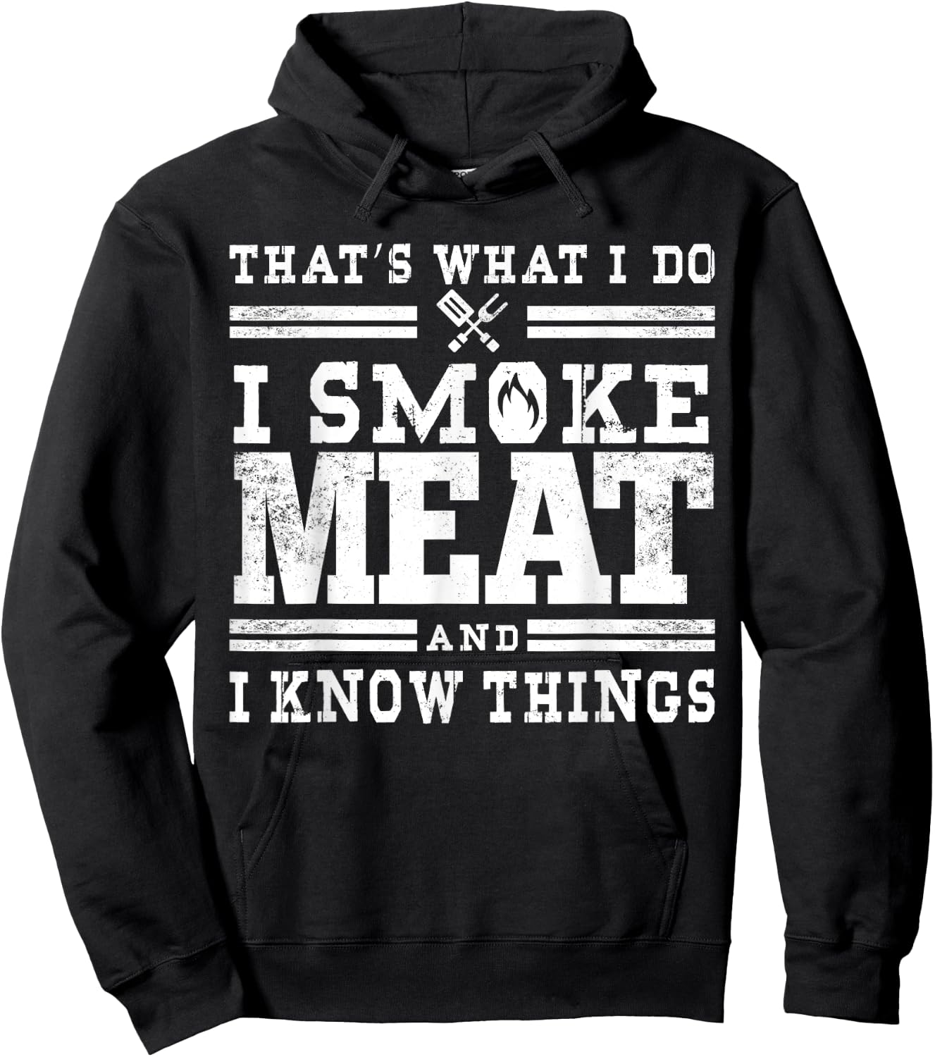 Funny Pitmaster I Smoke Meat BBQ Smoker Grill Gift Hoodie - Hoodie | Black