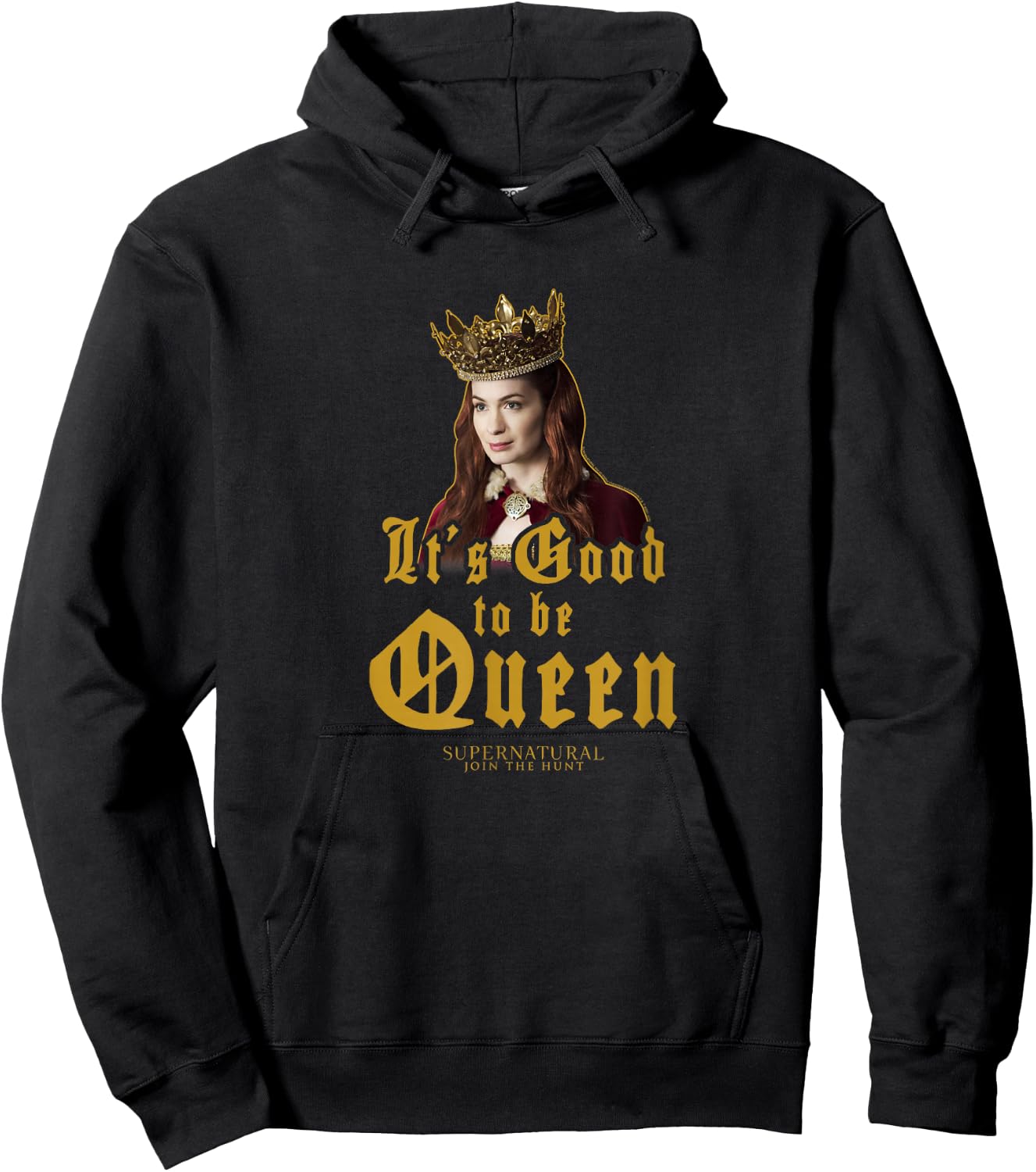 Supernatural : Charlie It's Good To Be Queen - Women's Small Black Short Sleeve Cotton Polyester Modern Classic Hoodie - Hoodie | Black