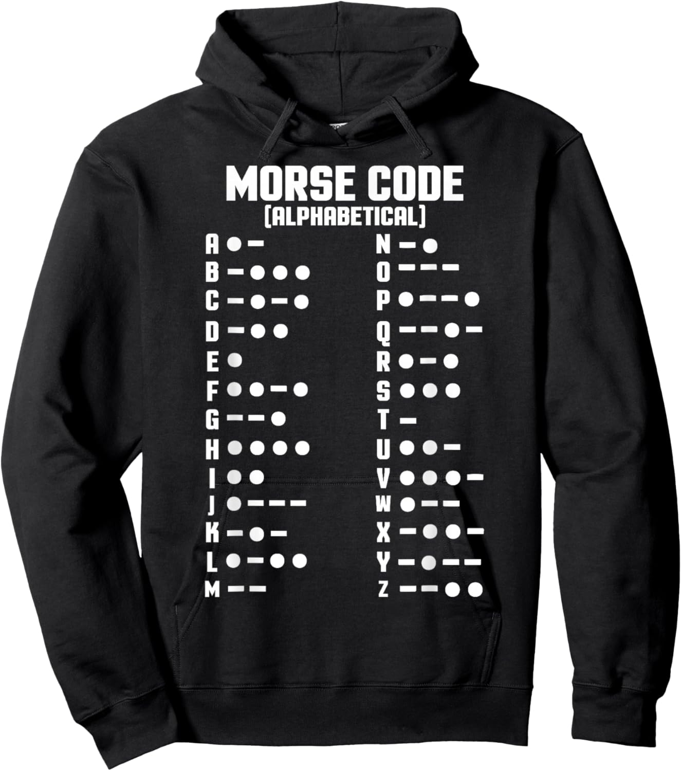 Morse Alphabet Code Chart Letters & Numbers Translator Hoodie - Hoodie | Black