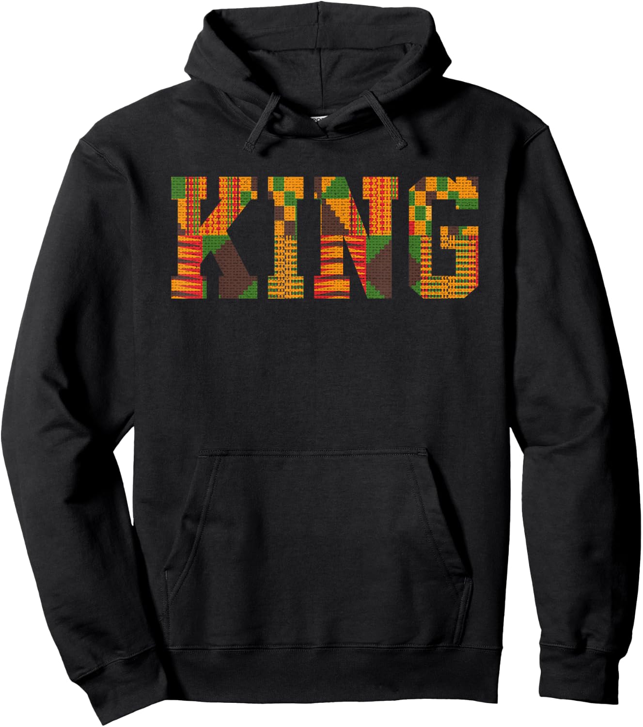 African King Art for Boys Men Afro Kente Cloth African Print Hoodie - Hoodie | Black