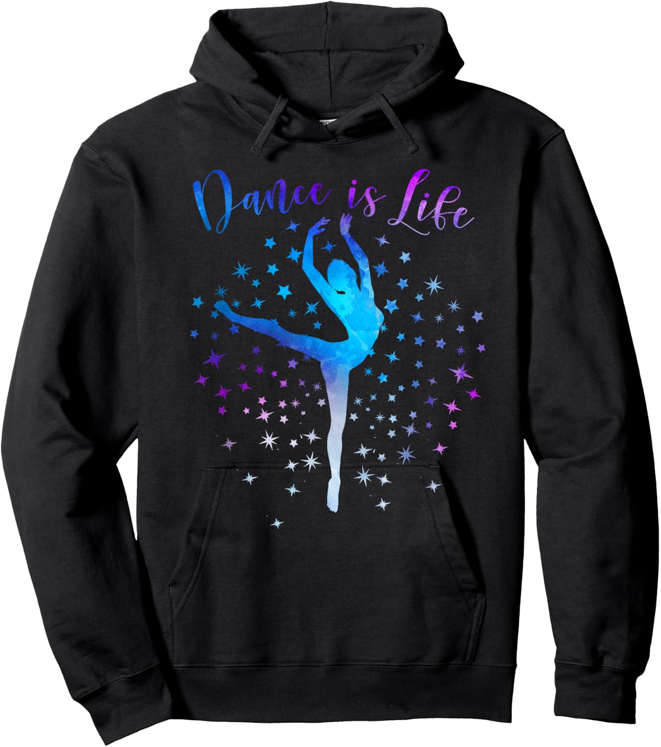 Dance is Life Ballet Dancing Quote Ballerina Dancer Graphic Hoodie - Hoodie | Black
