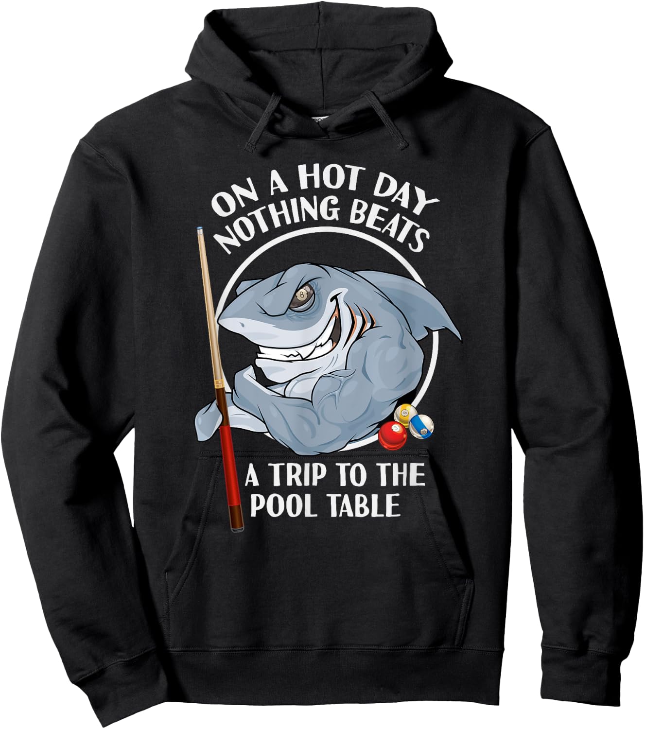 Pool Room Meme Pool Shark Pun Cue Chalk Rack 'Em Hoodie - Hoodie | Black