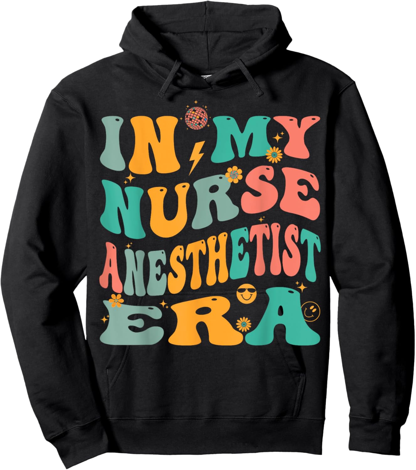 In My Nurse Anesthetist Era Retro CRNA Hoodie - Hoodie | Black