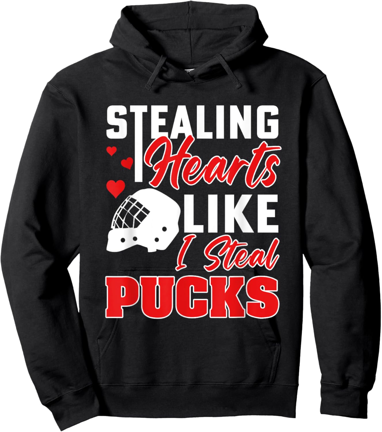 Stealing Heart Like I Steal Pucks Valentines Day Hockey kids Hoodie - Hoodie | Black