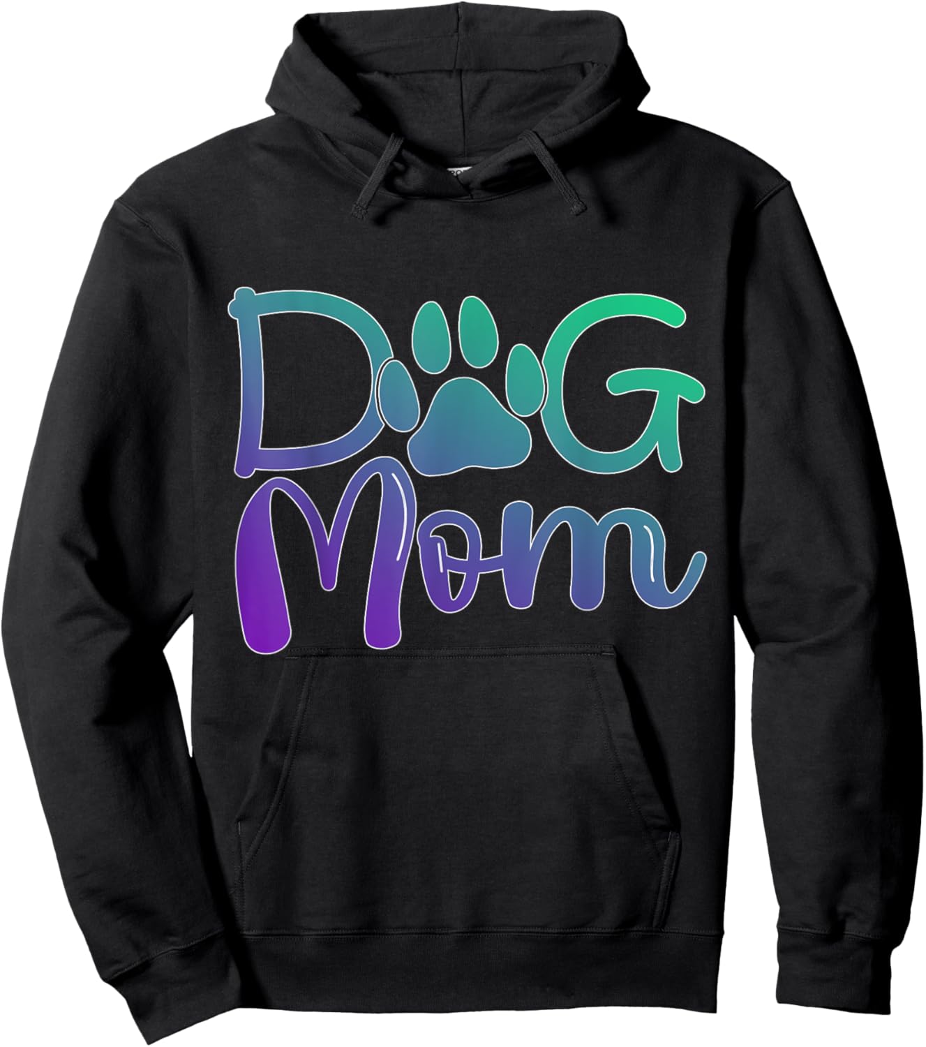 Green Purple Dog mom paw print Dogs mother owner pet lover Women Kids Hoodie - Hoodie | Black