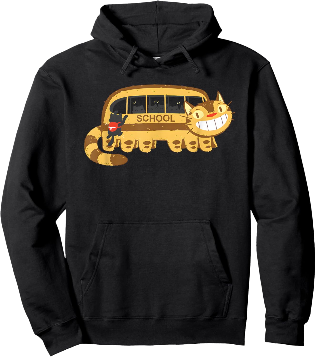 Cats In A Catbus Headed To School Schoolcatbus Hoodie - Hoodie | Black