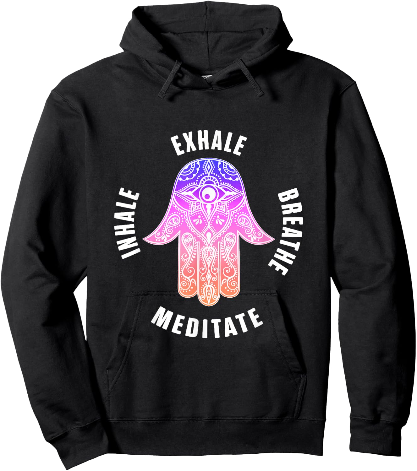 Zen Yoga Mantras Exhale Breathe Meditate Buddha Mandala Gift Hoodie - Hoodie | Black