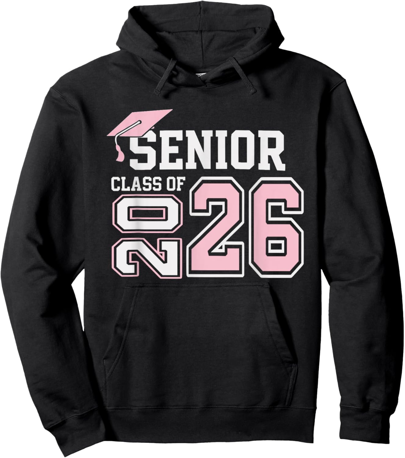 Class of 2026 pink senior girls graduation first day seniors Hoodie - Hoodie | Black