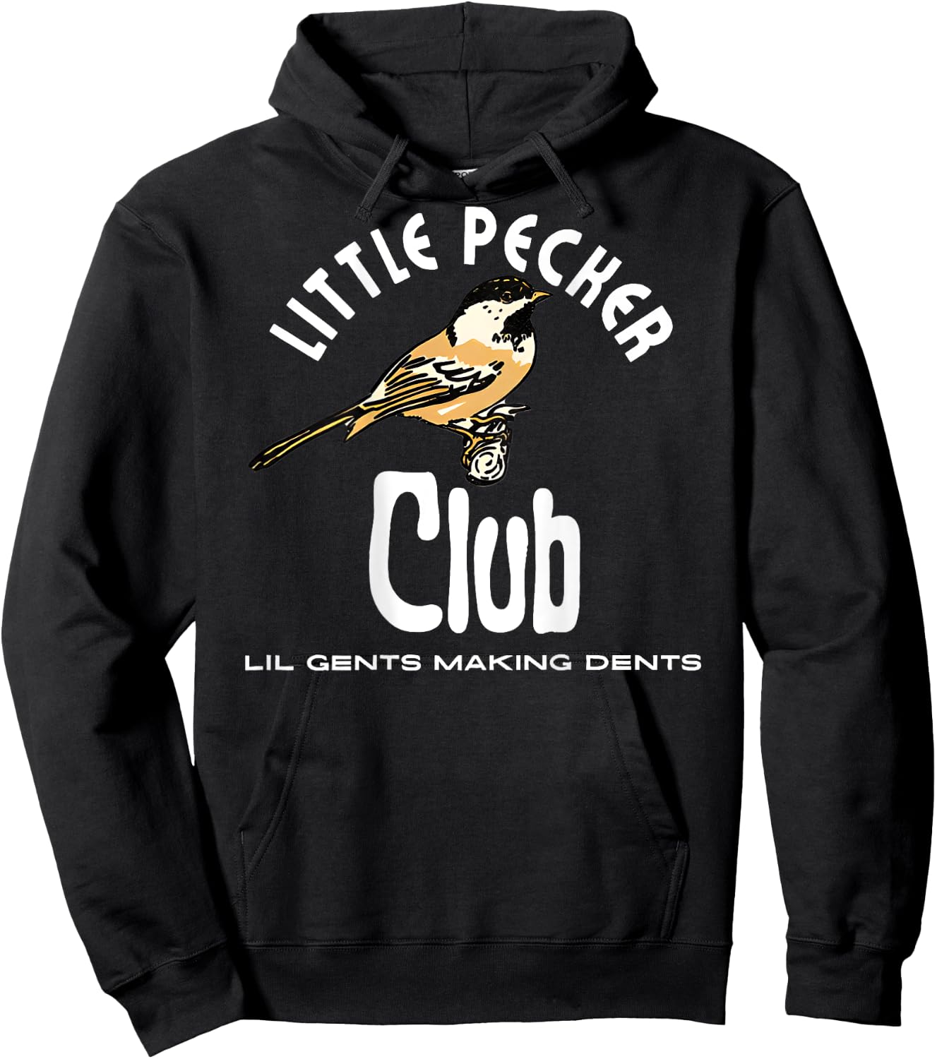 little pecker club Black Humor Club -Adults Small Short Sleeve Loose Fit Polyester 100% Imported Hoodie - Hoodie | Black