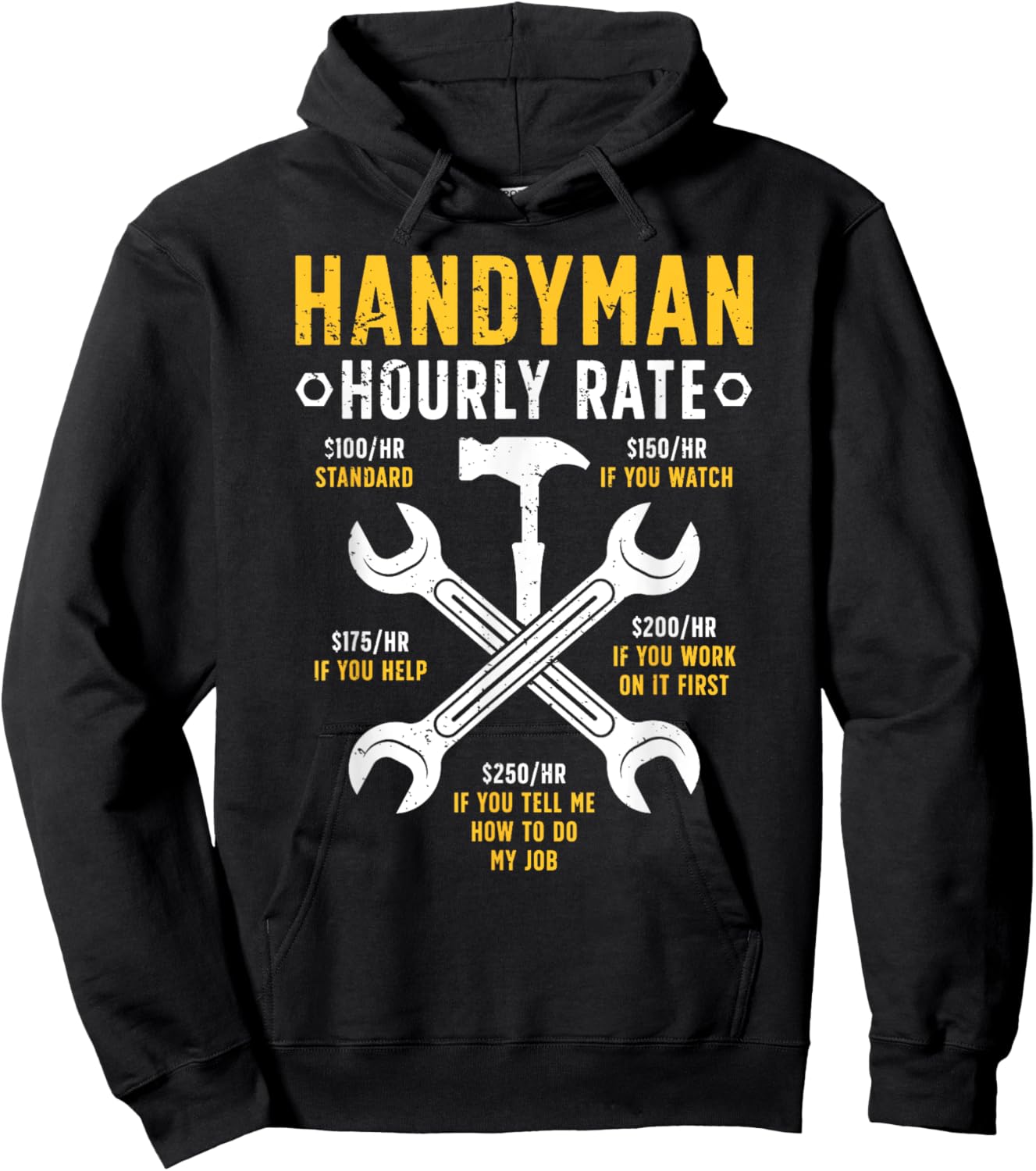 Handyman Hourly Rate Repairman Handymen Hoodie - Hoodie | Black