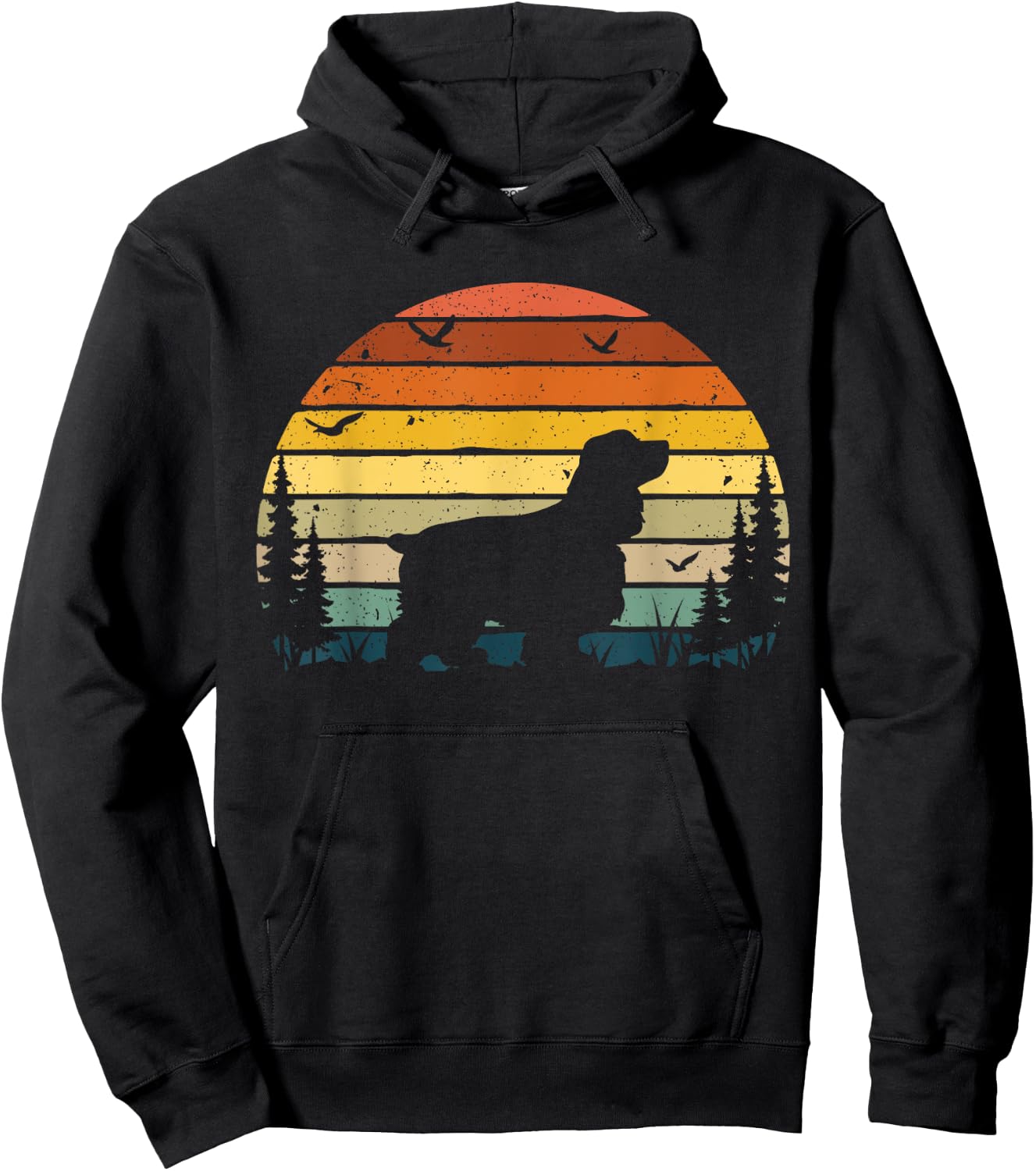 Cocker Spaniel Vintage Retro Dog Pet Gift Women Girls Kids Hoodie - Hoodie | Black