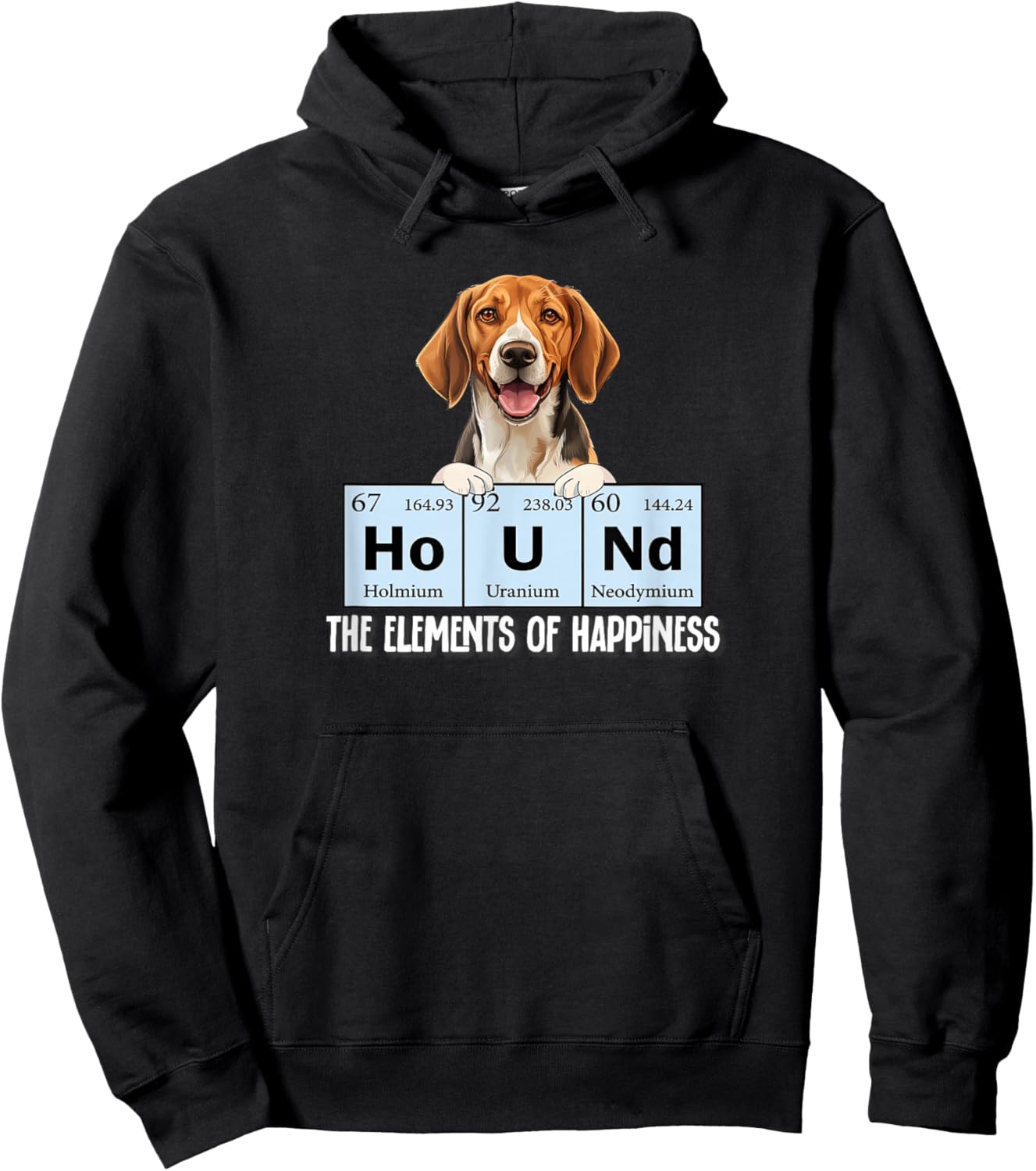 Funny Elements of Happiness American Foxhound Lover Hoodie - Hoodie | Black
