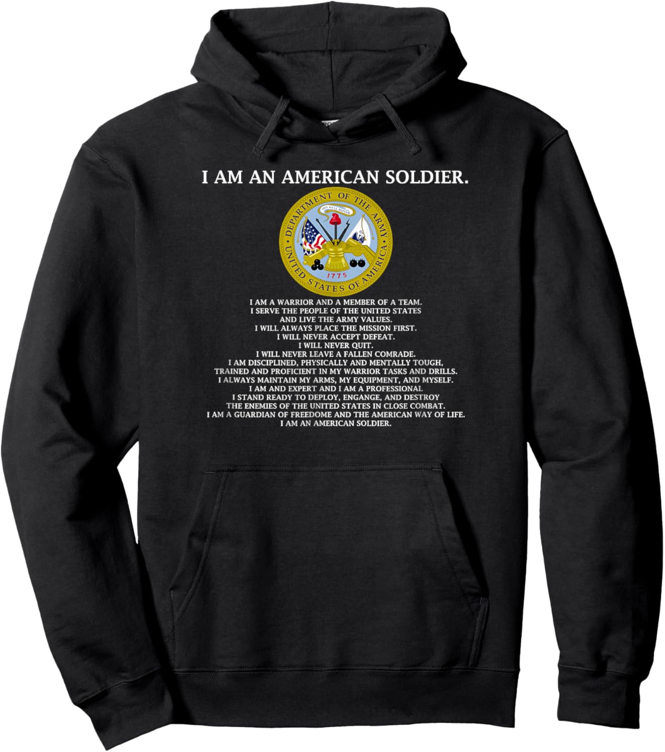 The Soldier's Creed - US Army Hoodie - Hoodie | Black