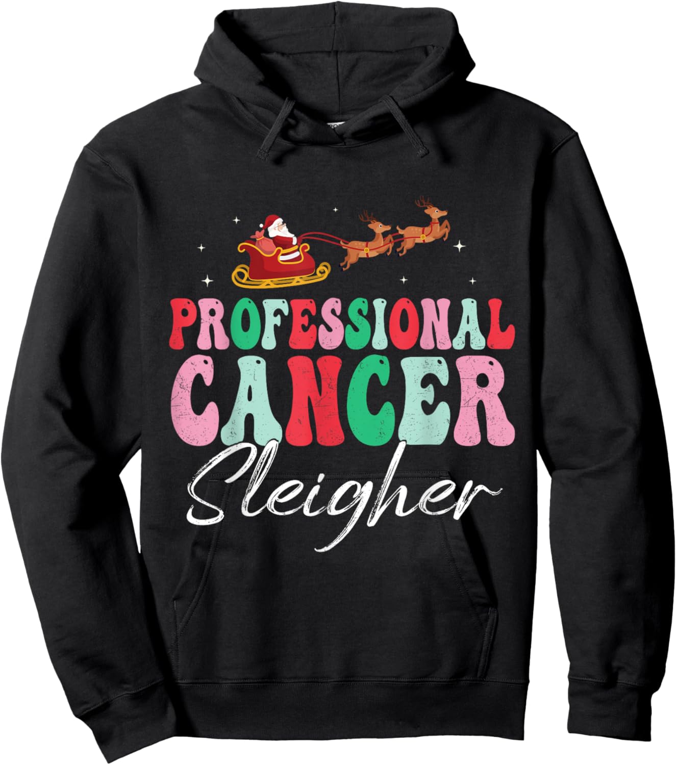 Professional Cancer Sleigher Oncology Nurse Christmas Women Hoodie - Hoodie | Black