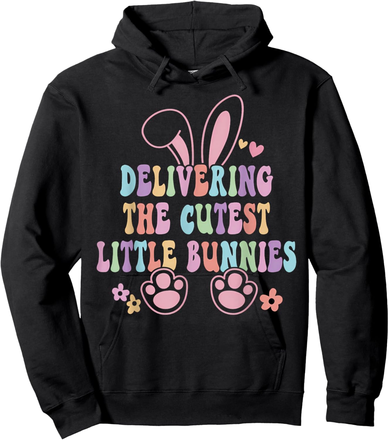 Labor And Delivery Nurse Easter Bunny L&D Nurse Easter Day Hoodie - Hoodie | Black