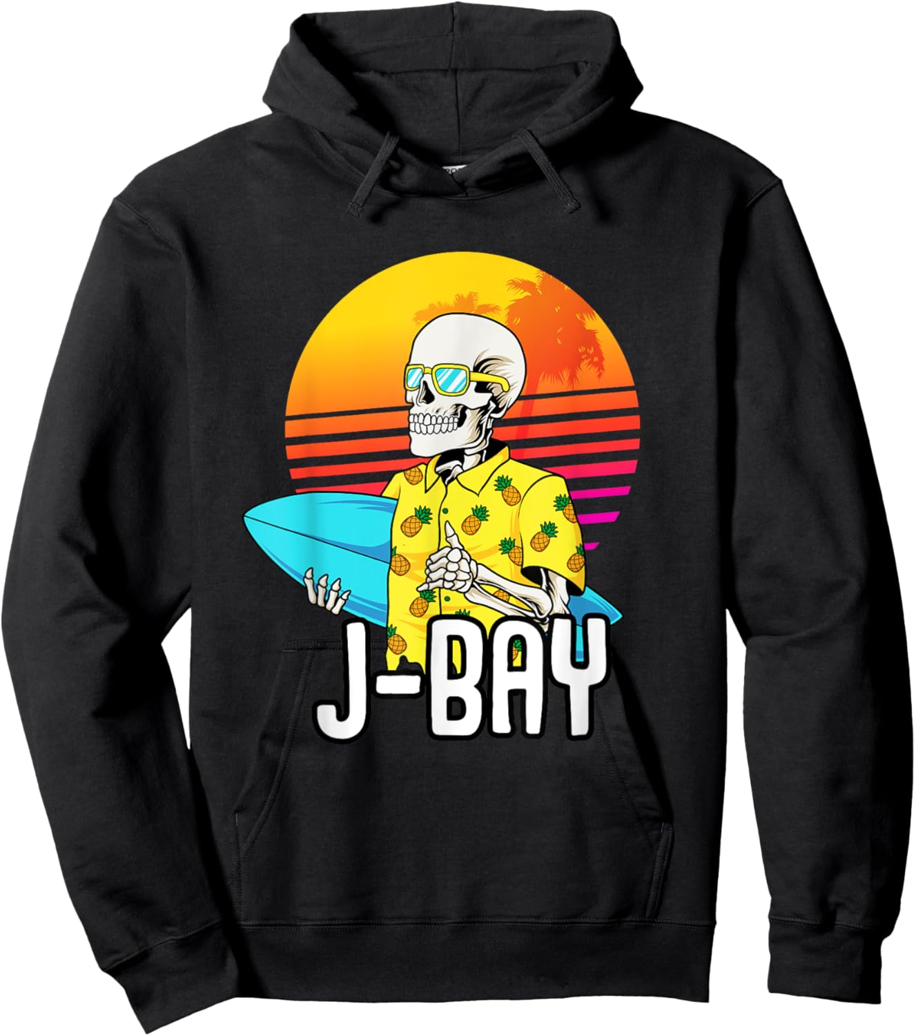 Jeffreys Bay South Africa Vacation J-Bay Retro Surfer Hoodie - Hoodie | Black