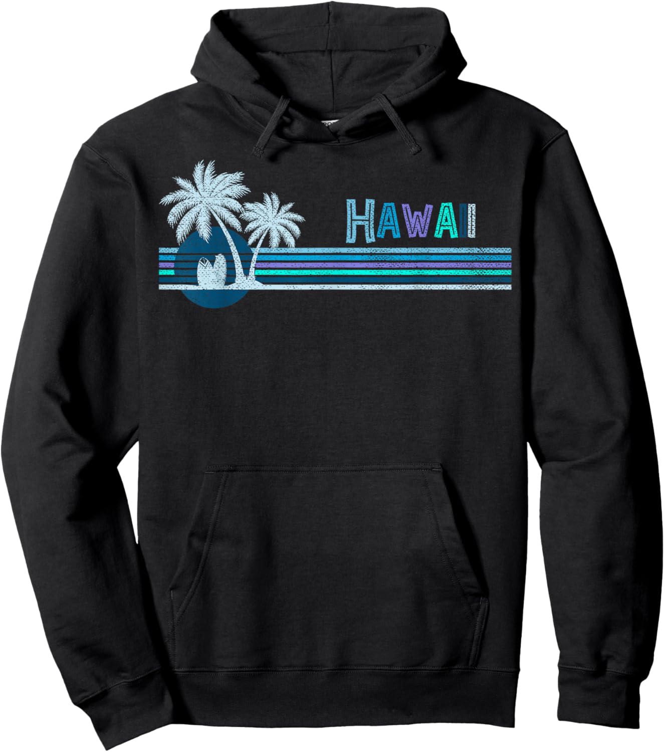Aloha State Tropic Islands Vintage Hawaii Surfing Hoodie - Hoodie | Black