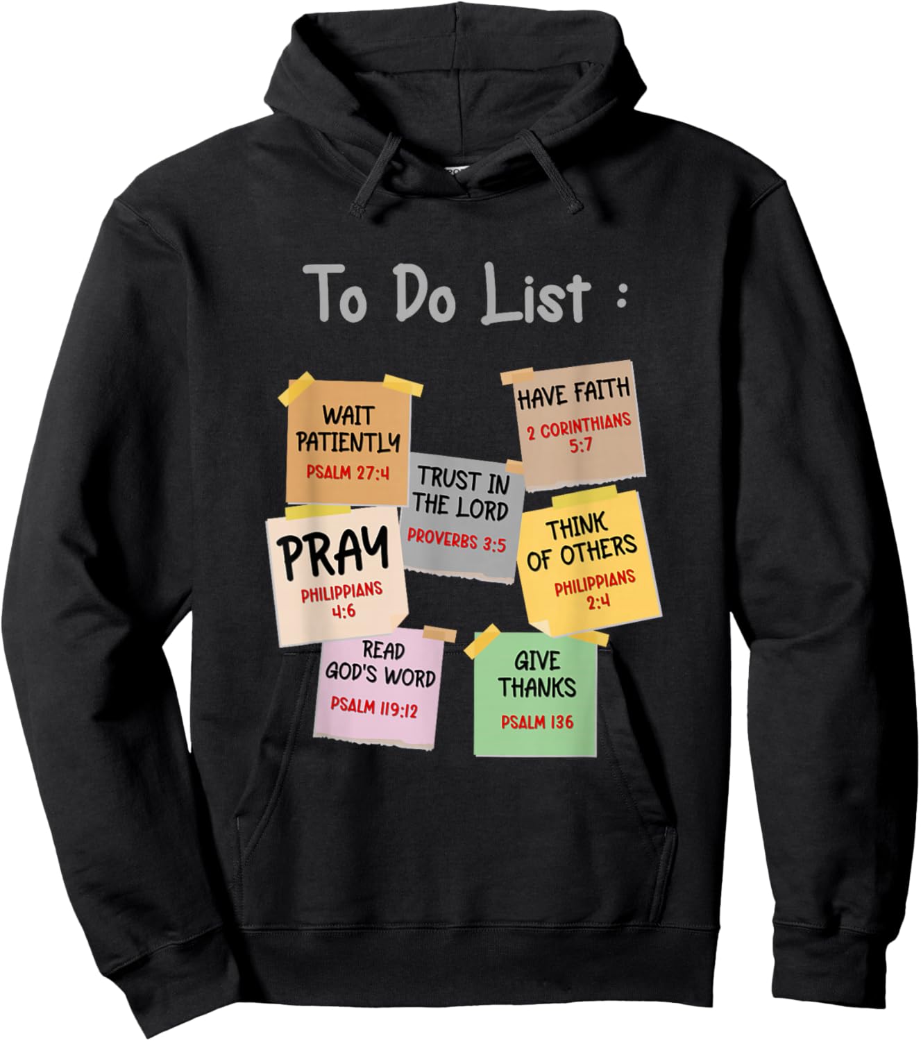 To Do List Christian bible verse quote Gifts Men Women Kids Hoodie - Hoodie | Black