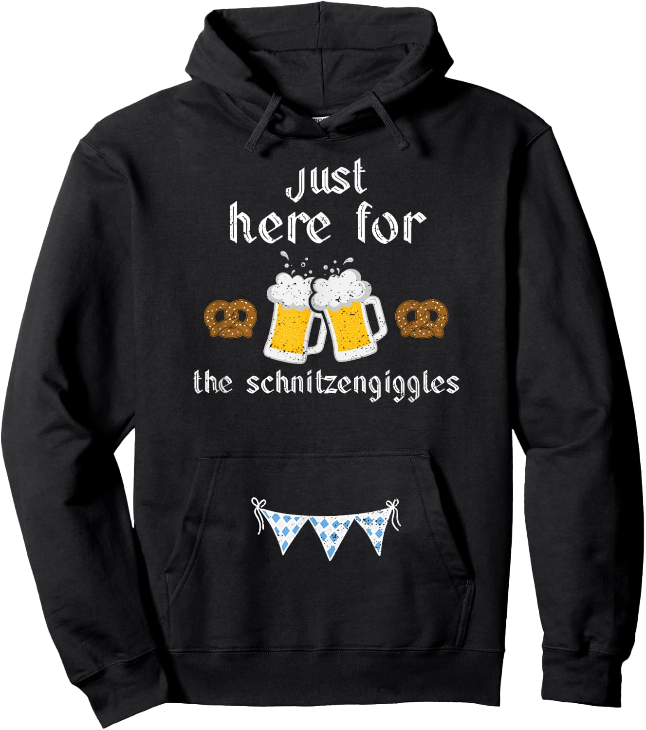 Schnitzel: Just Here For The Schnitzengiggles - Oktoberfest Hoodie - Hoodie | Black