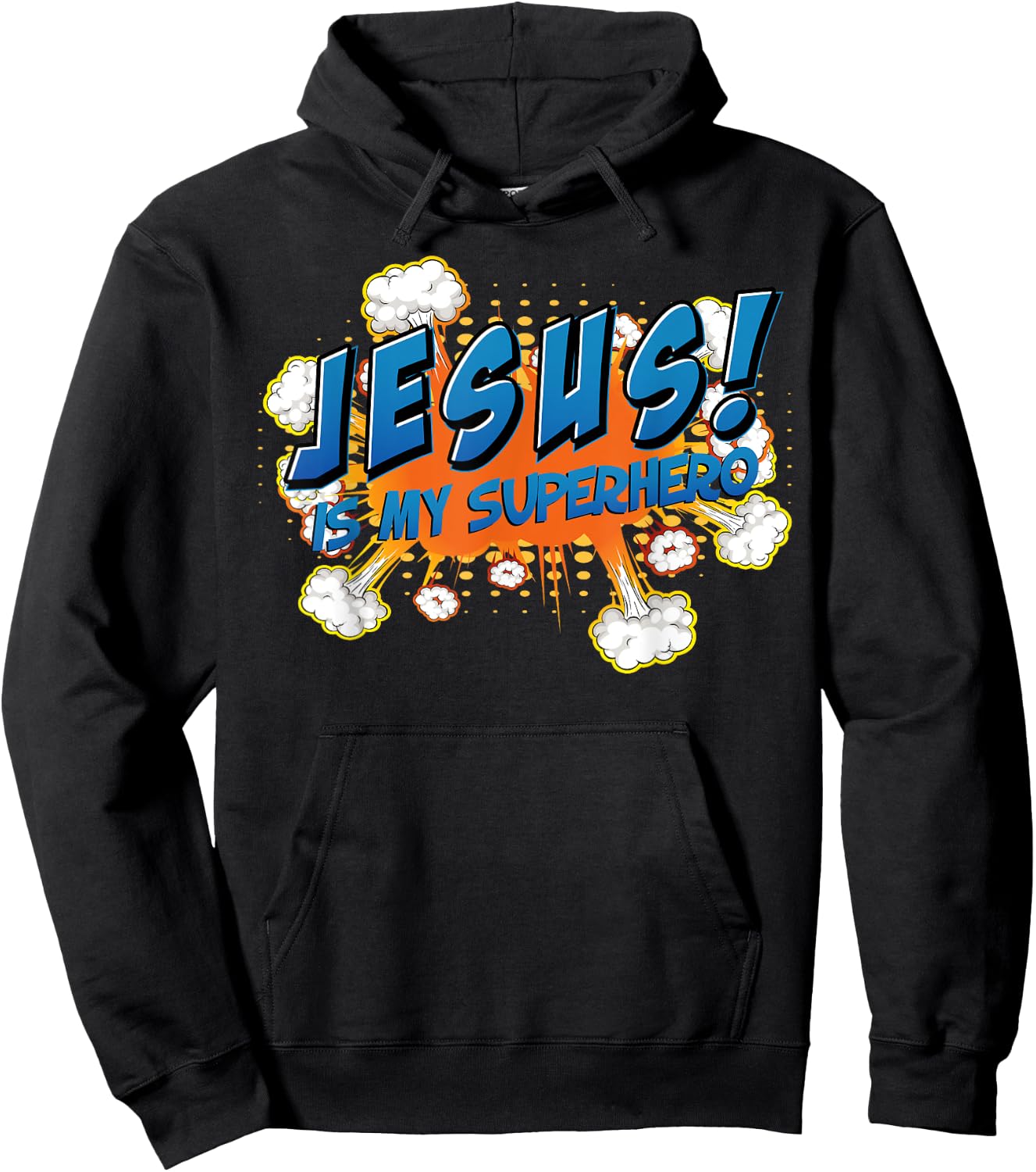 Jesus Is My Superhero Cute Powerful Christian Gift Comic Hoodie - Hoodie | Black