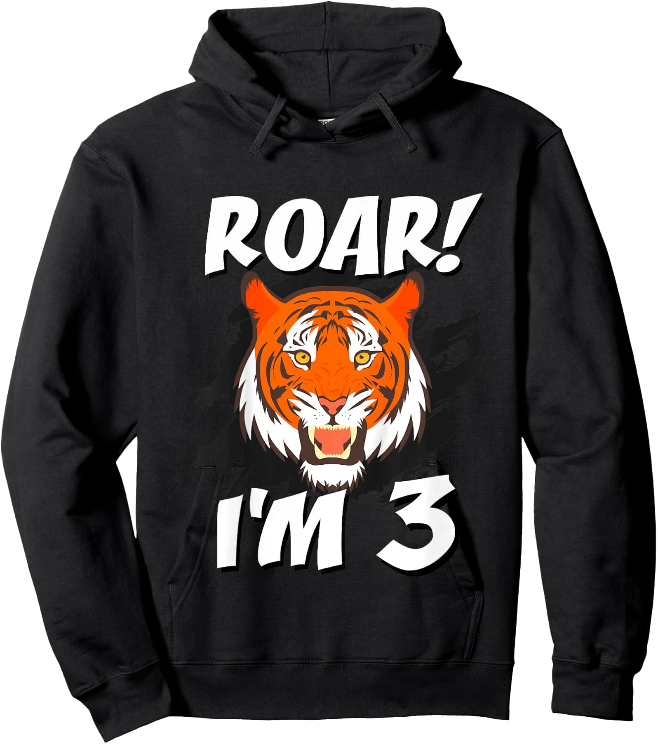 3 Year Old Tiger Birthday Party Tigers Roar Safari 3rd Gift Hoodie - Hoodie | Black