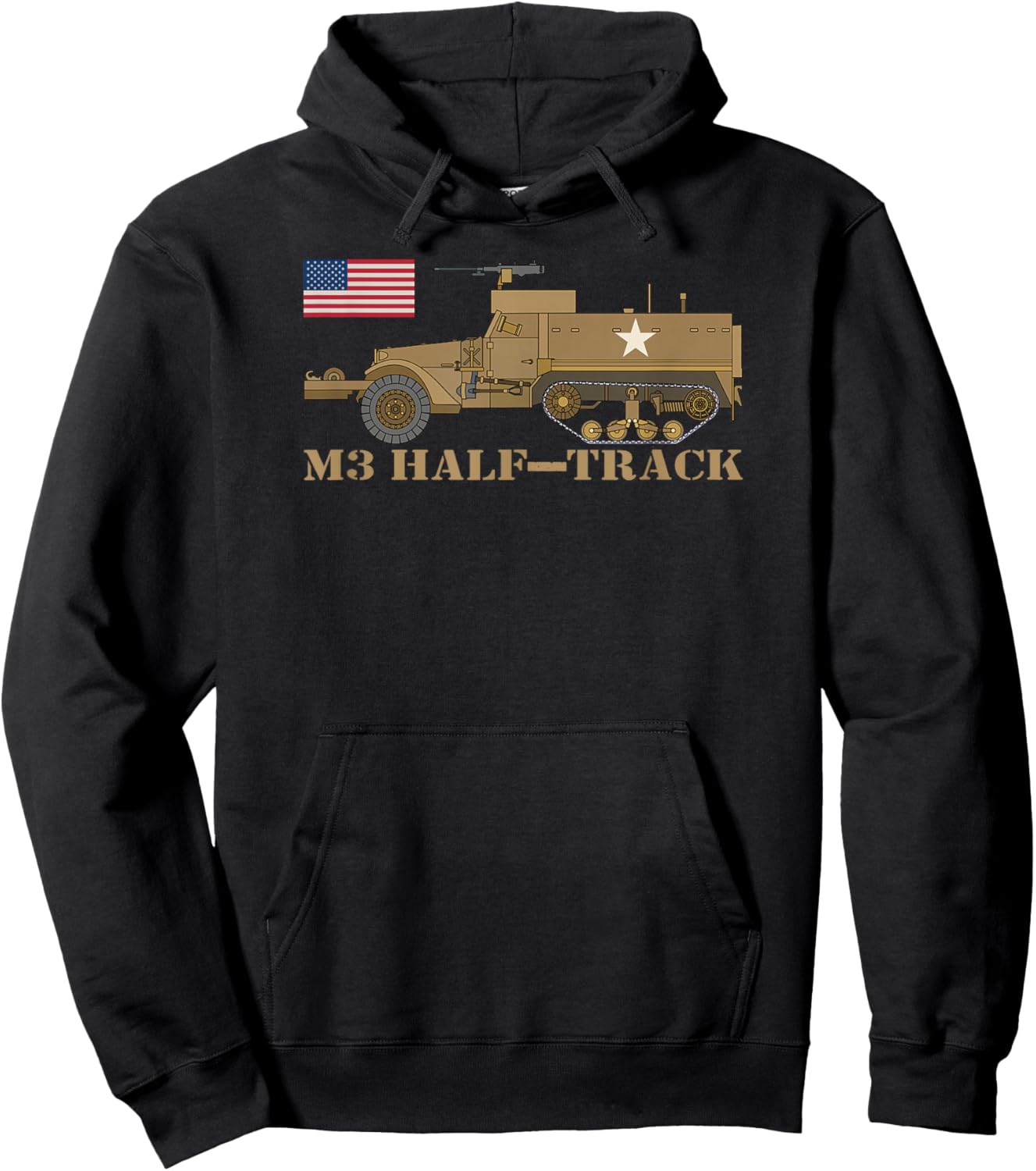 M3 Half-track American WW2 Armored Personnel Carrier Hoodie - Hoodie | Black