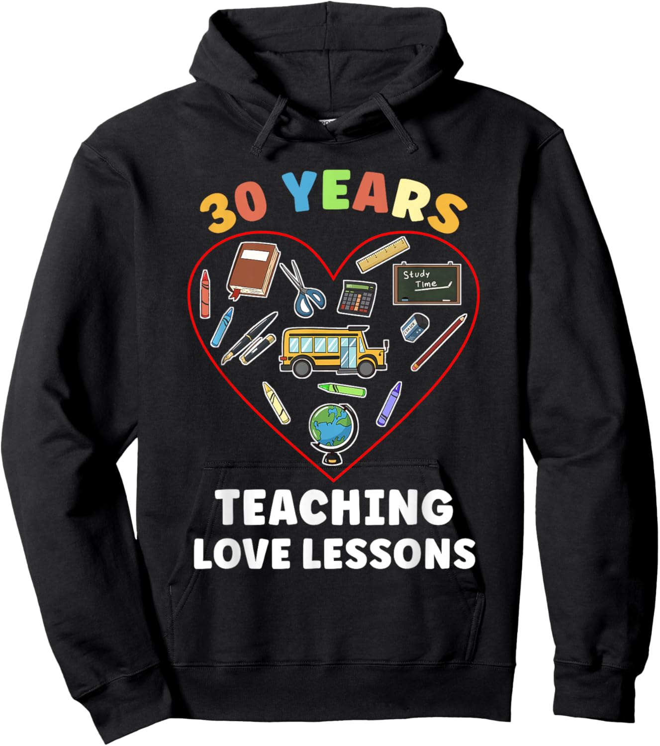 Teaching Love Lessons 30th Wedding Anniversary Teacher Men Women Hoodie - Hoodie | Black