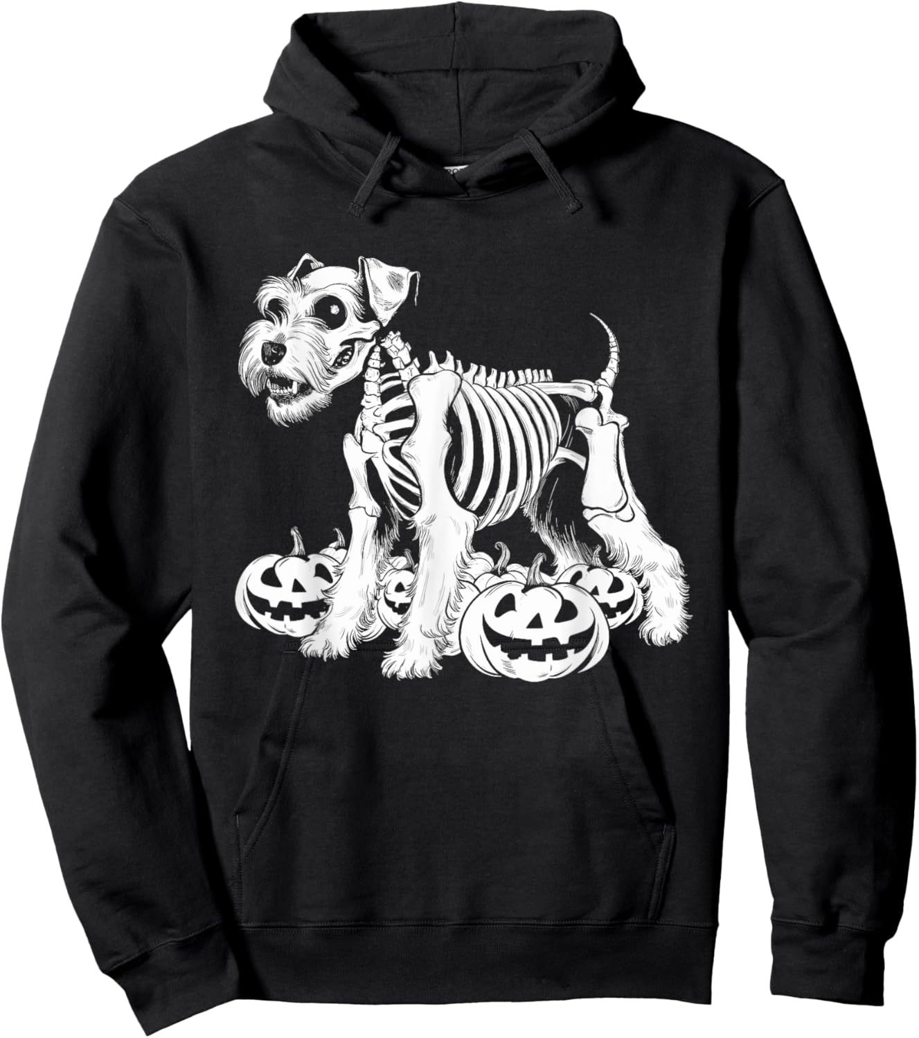 Miniature Schnauzer Skeleton Birthday Halloween Hoodie - Hoodie | Black