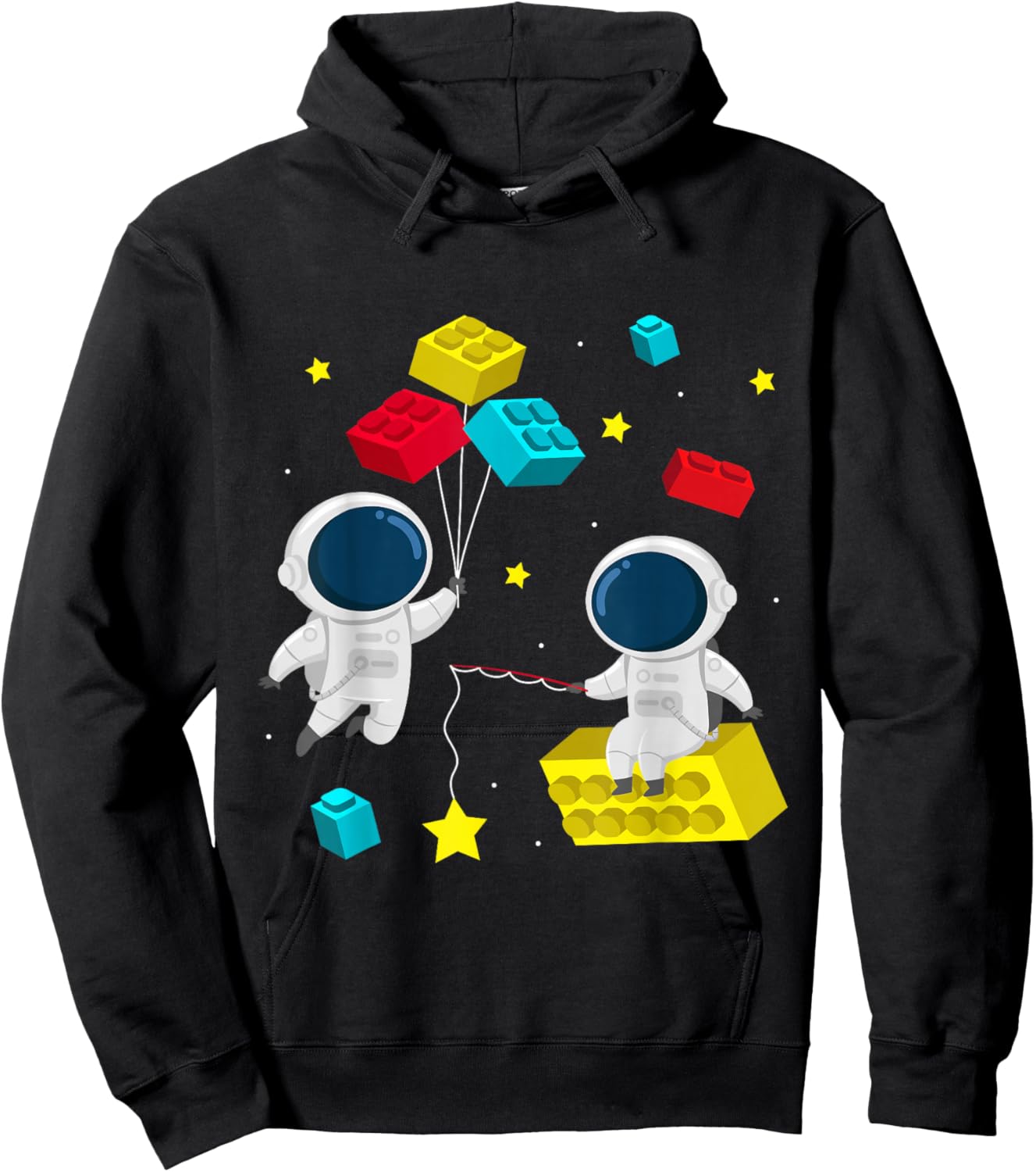 Space Astronaut Building Blocks Bricks Hoodie - Hoodie | Black