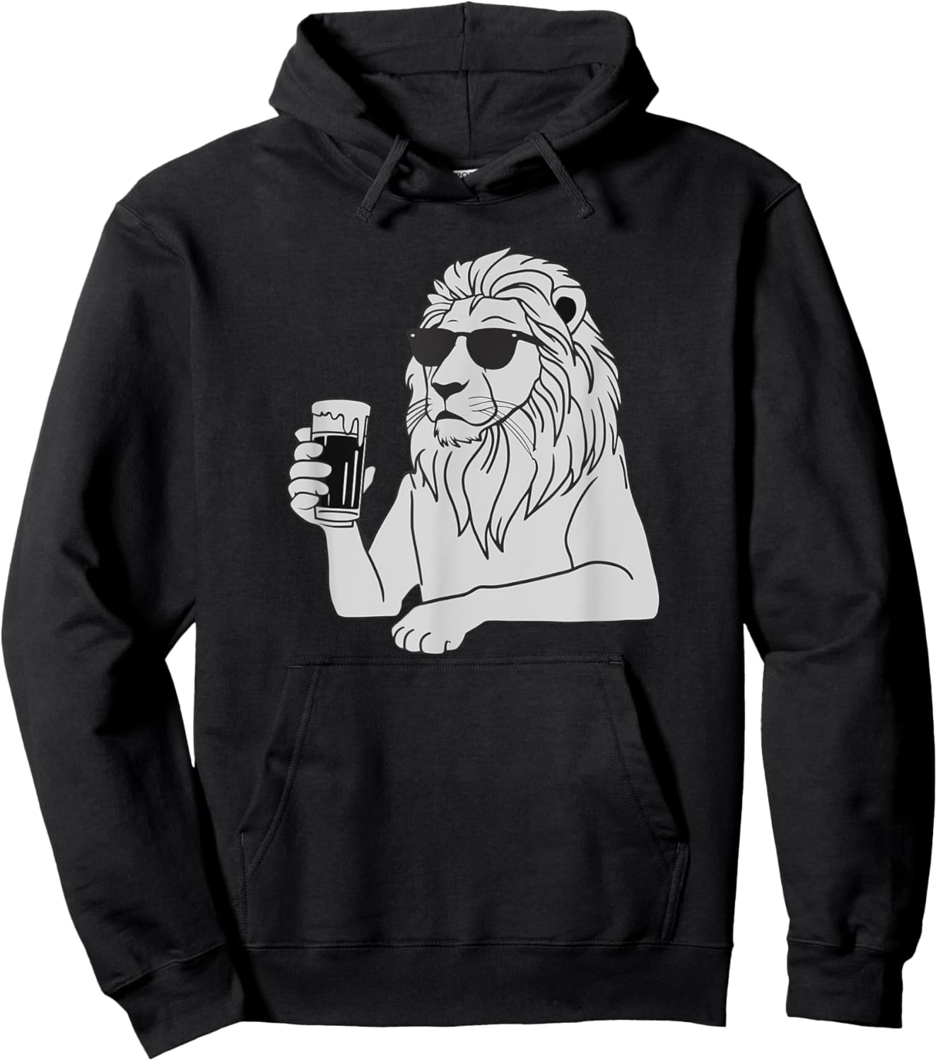 Cool Sunglasses Lion Drinking Beer Lions Hoodie - Hoodie | Black