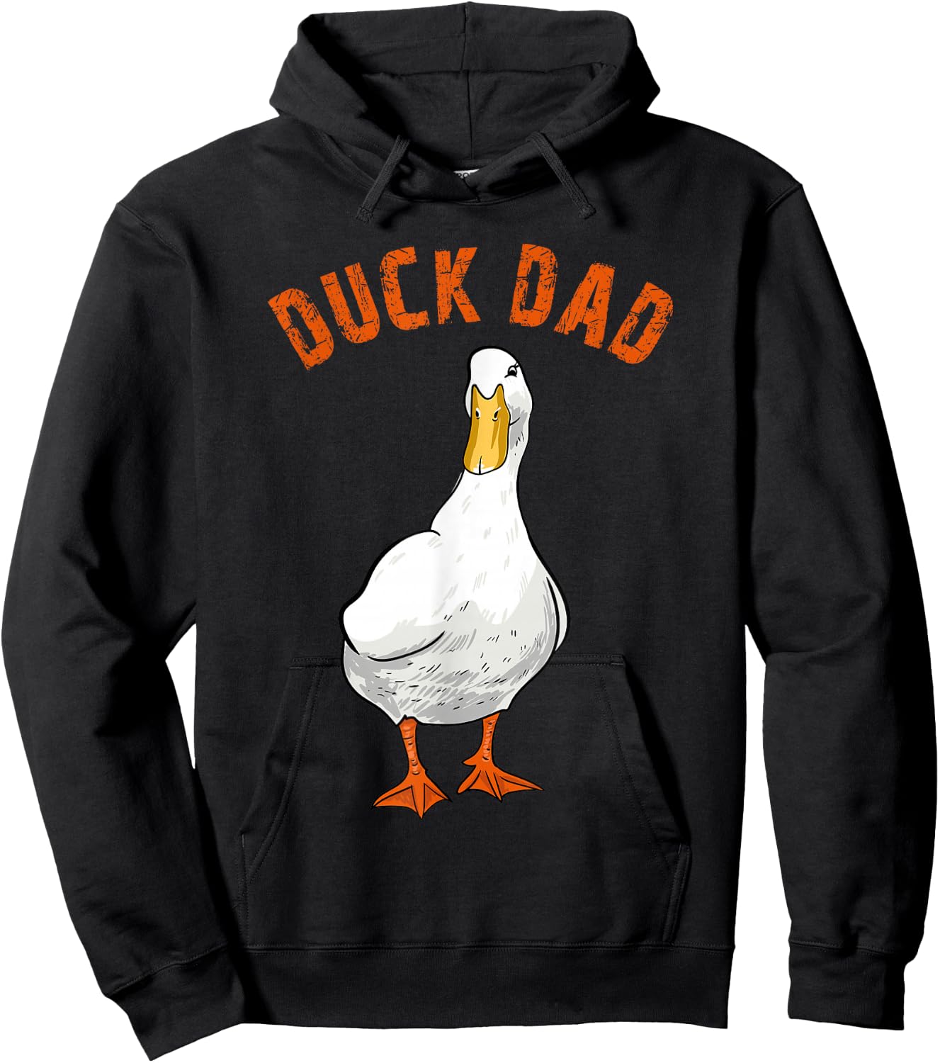 Cute Duck Dad Lover Illustration Gift Duck Owner Gifts Hoodie - Hoodie | Black