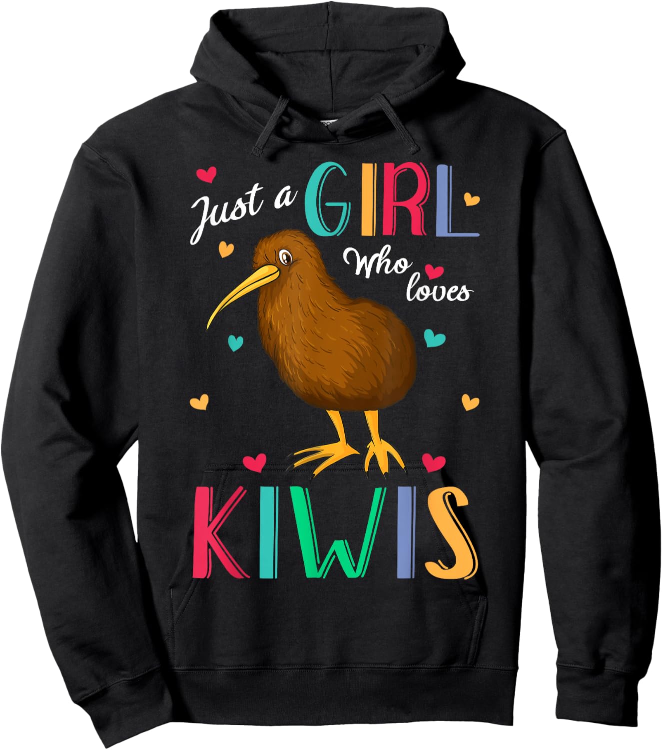Just A Girl Who Loves Kiwis Bird Shirt Kiwi Bird Gift Hoodie - Hoodie | Black