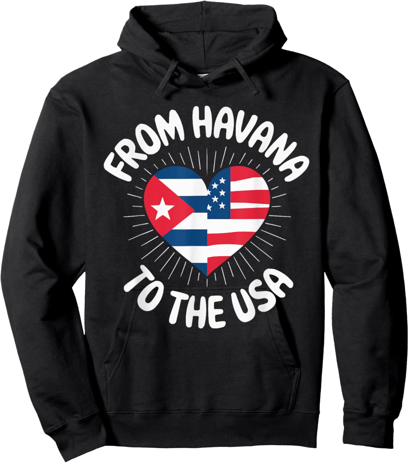 Half Cuban Half American Country USA Flag Cuba America Hoodie - Hoodie | Black