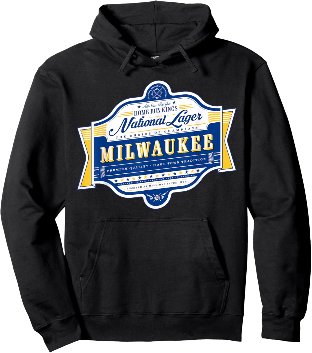 Milwaukee National Lager Beer Label Hoodie - Hoodie | Black