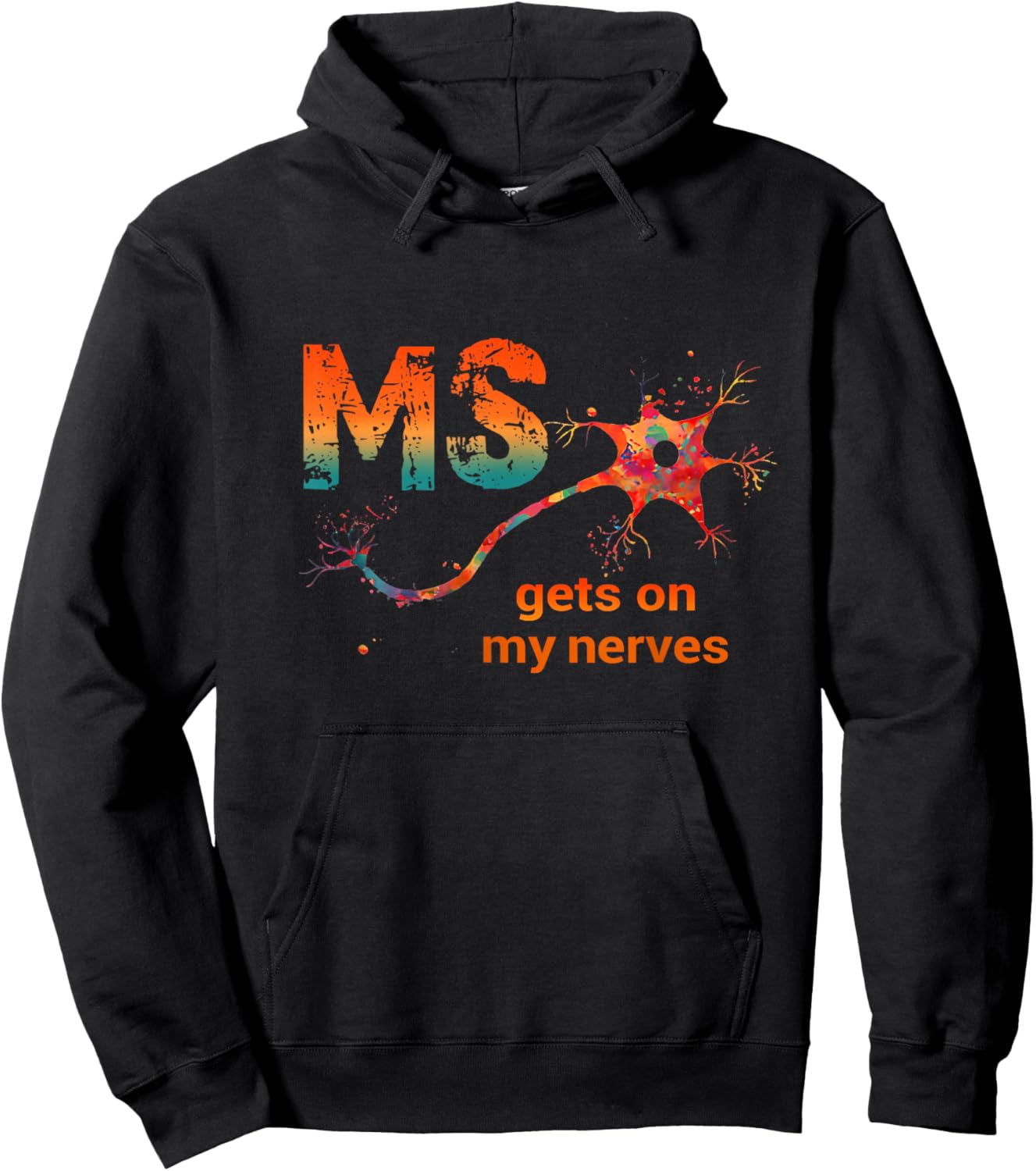 MS Gets On My Nerves Multiple Sclerosis Awareness Survivor Hoodie - Hoodie | Black
