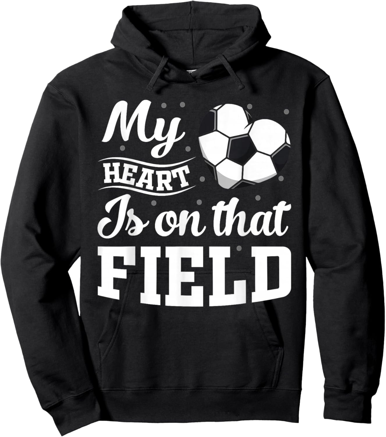 My heart is on that field Soccer player soccer mom Hoodie - Hoodie | Black